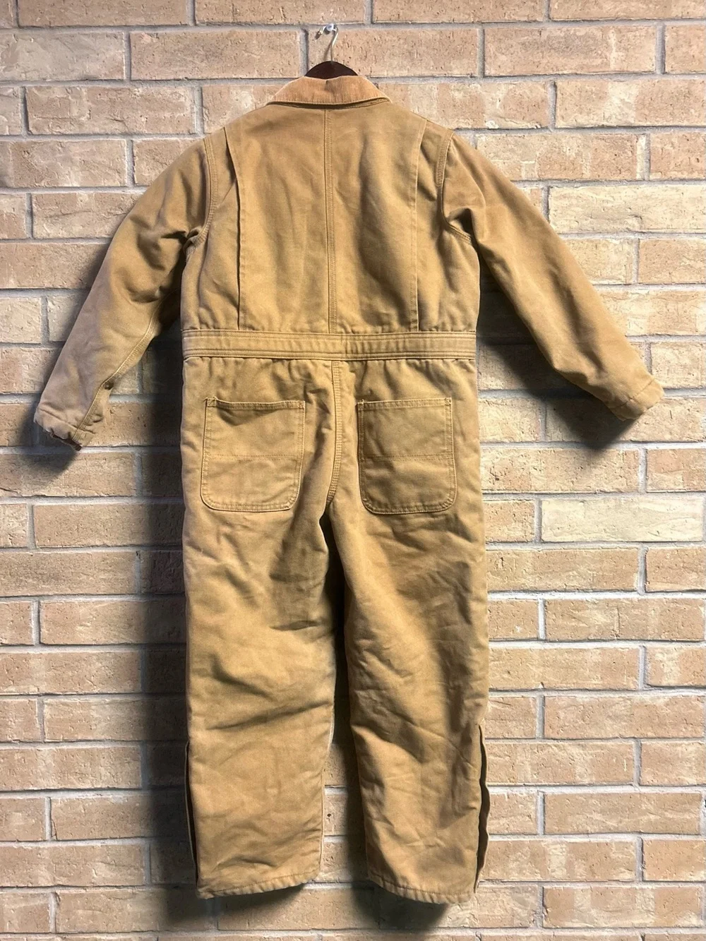 Real Ranch Lined Canvas Duck Coveralls Quilt-Lined Insulated Snap Zip Leg Size M